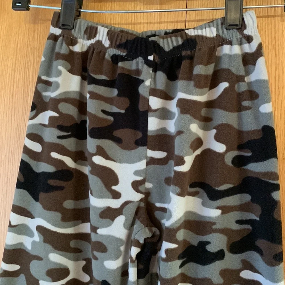 Carter’s size 7 boy fleece camouflage pull on casual pants loungewear brown gray